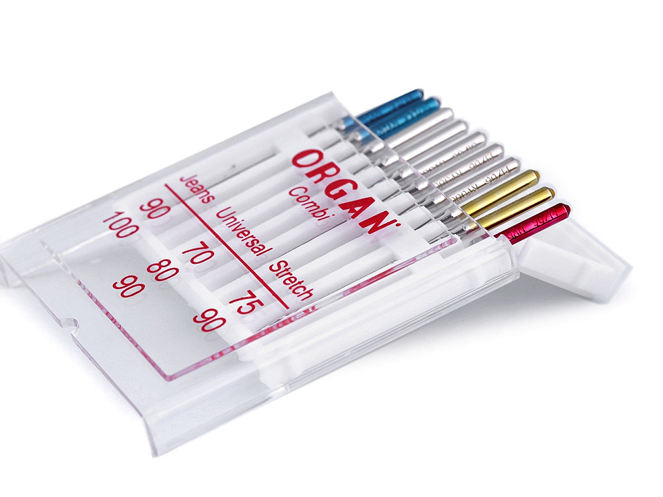 Ace mașină de cusut jeans 90;100, uni 70;80;90, stretch 75;90 organ - Nichel (1 Cutie)