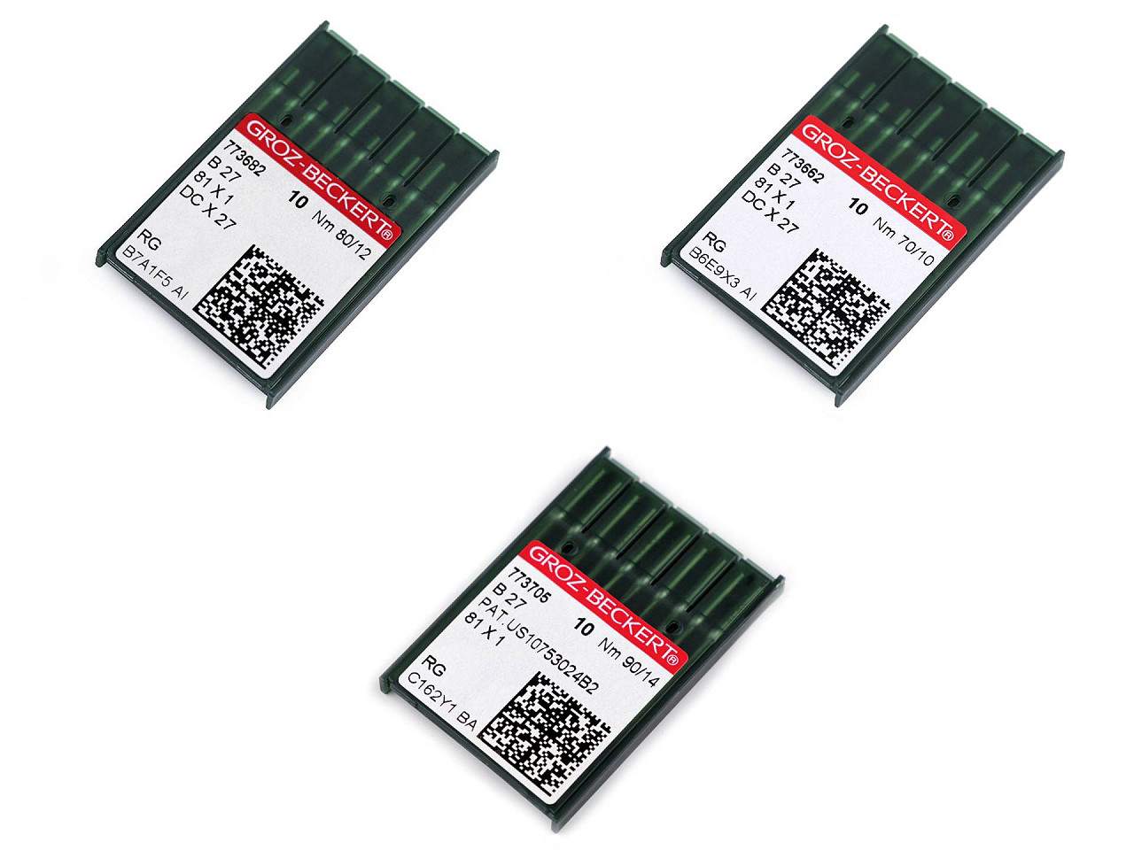 Ace mașini de cusut industriale groz - beckert b27 80; 90 - Nichel (10 Cutii)