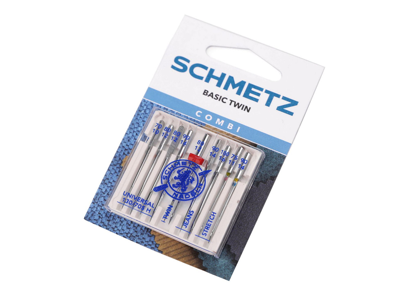 Ace mașină de cusut   combi box schmetz, 70; 80; 90; 100; - Nichel (1 Card)