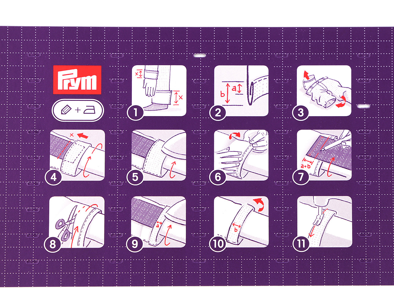 Rigla de călcat/ plisat universală prym - Violet (1 Bucată)