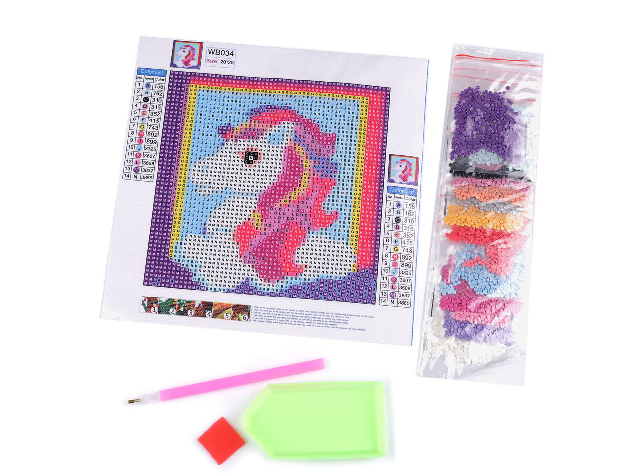 Pictura cu diamante 20x20 cm - Conform imaginii (4 Seturi)