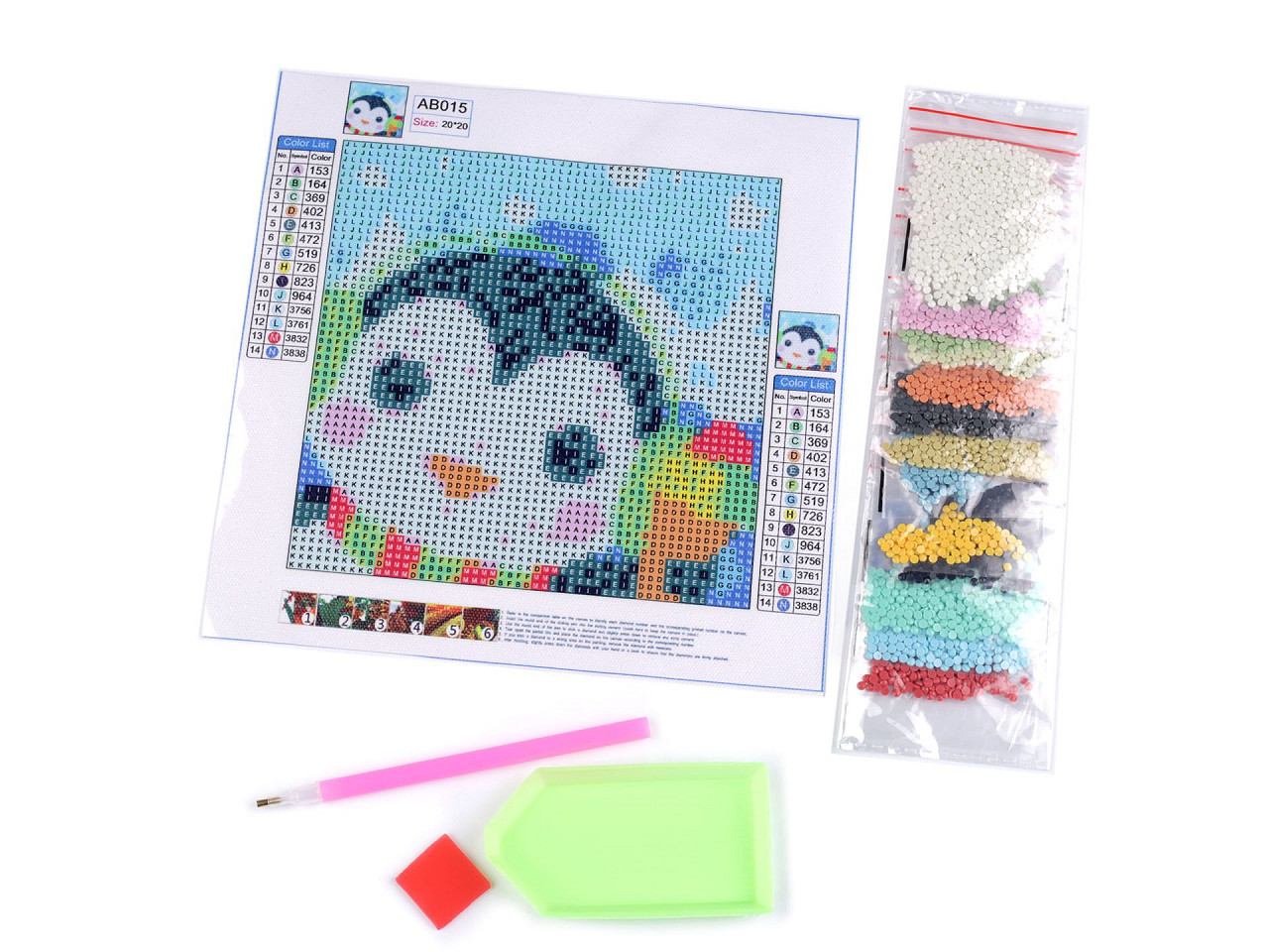 Pictura cu diamante 20x20 cm - Conform imaginii (4 Seturi)
