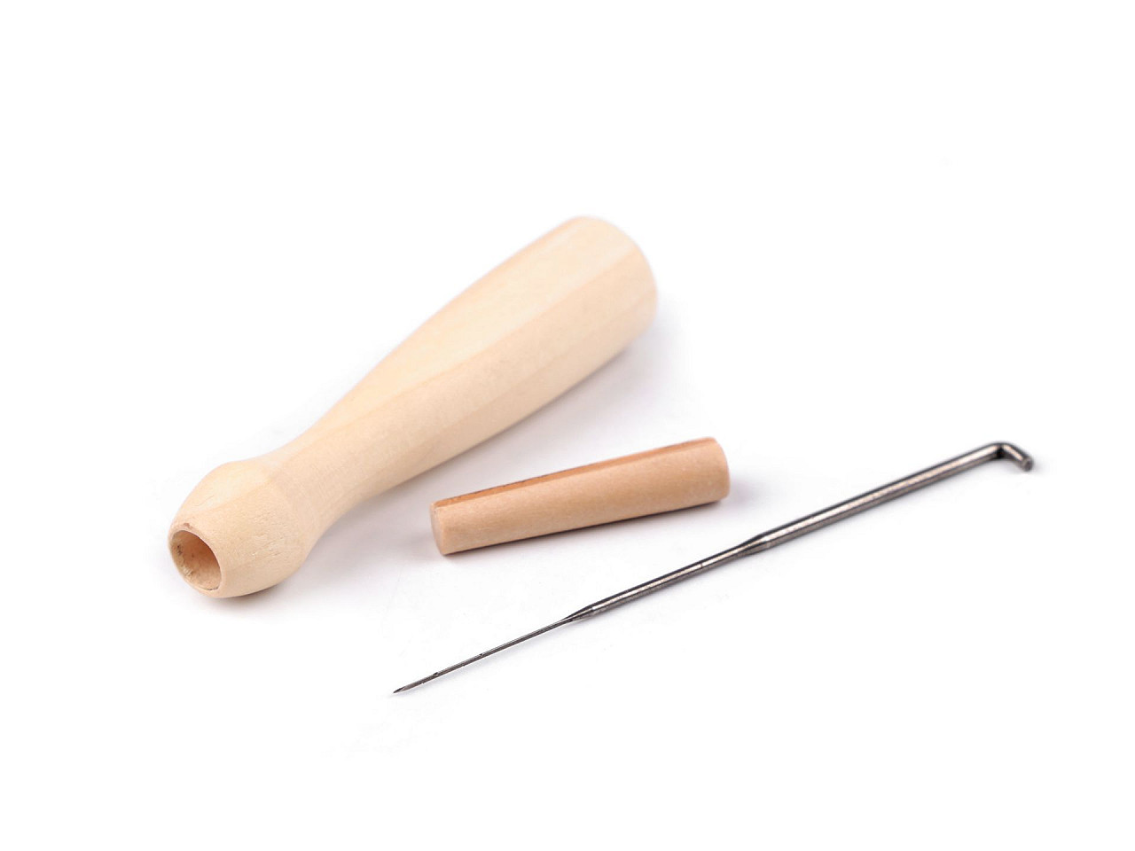 Ac pentru împâslire cu mâner din lemn - Natural deschis (1 Bucată)