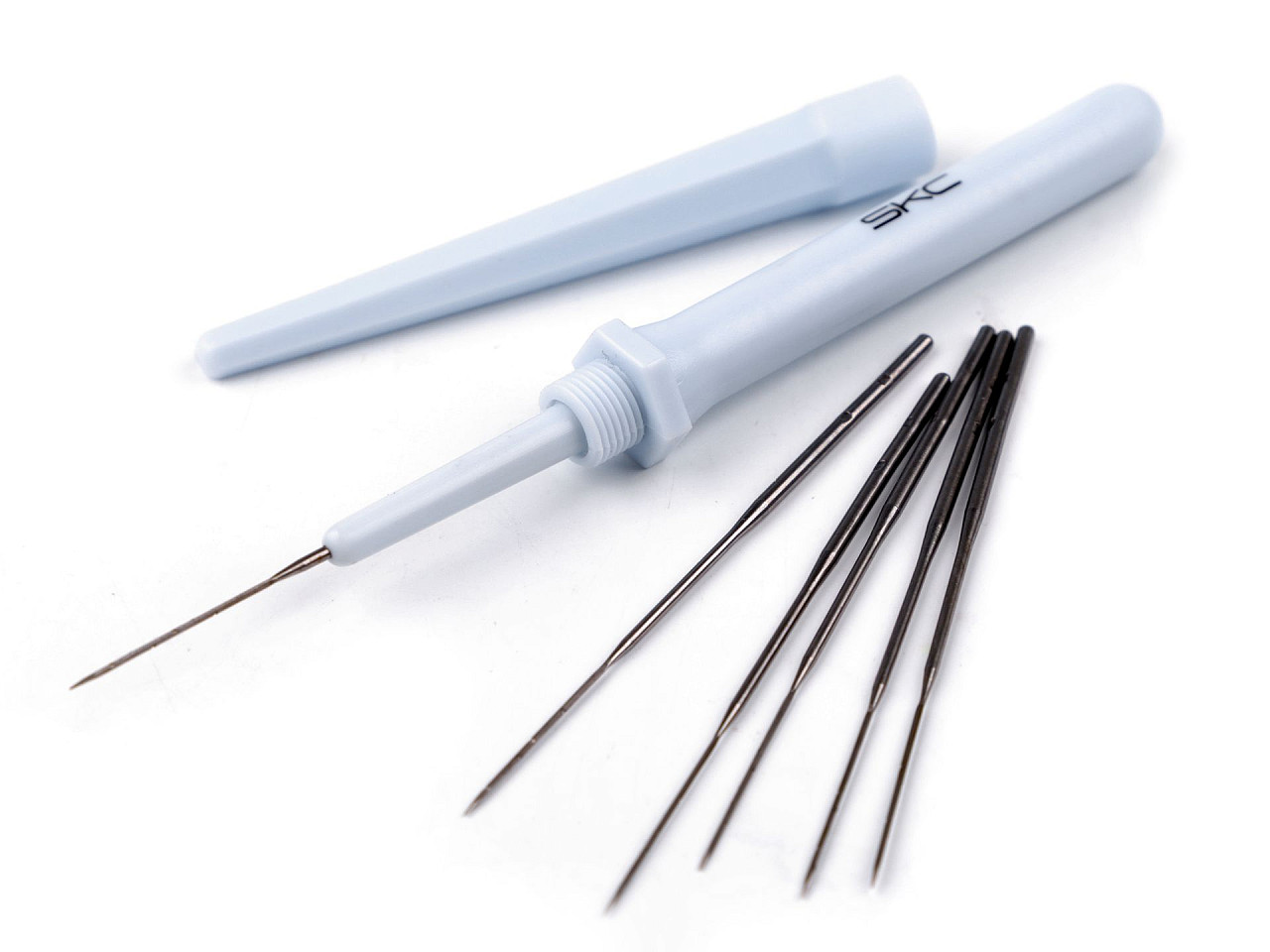 Stilou pentru împâslire cu ace de rezervă - Gri deschis (1 Set)