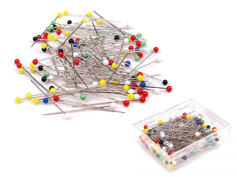 Bolduri cu cap din sticlă galant, lungime 48 mm - Nichel (10 Cutii)