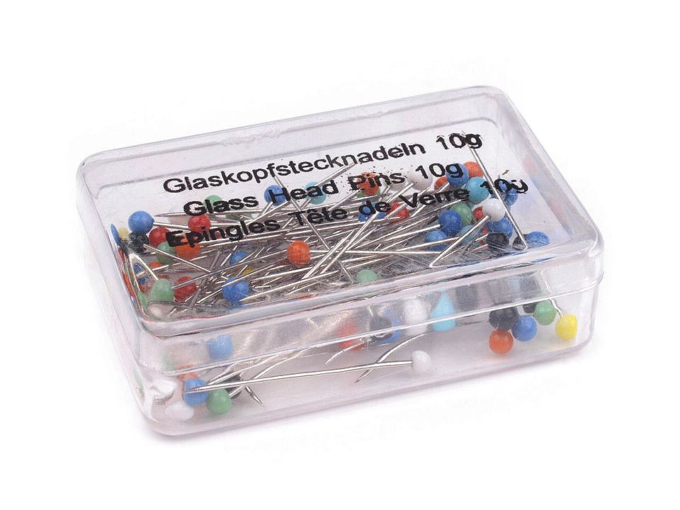 Bolduri cu cap din sticlă, lungime 32 mm - Nichel (50 Cutii)