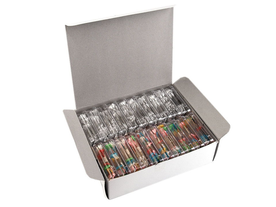 Ace cu gămălie, model inimioară, lungime 55 mm - Alb sidefat (20 Cutii)