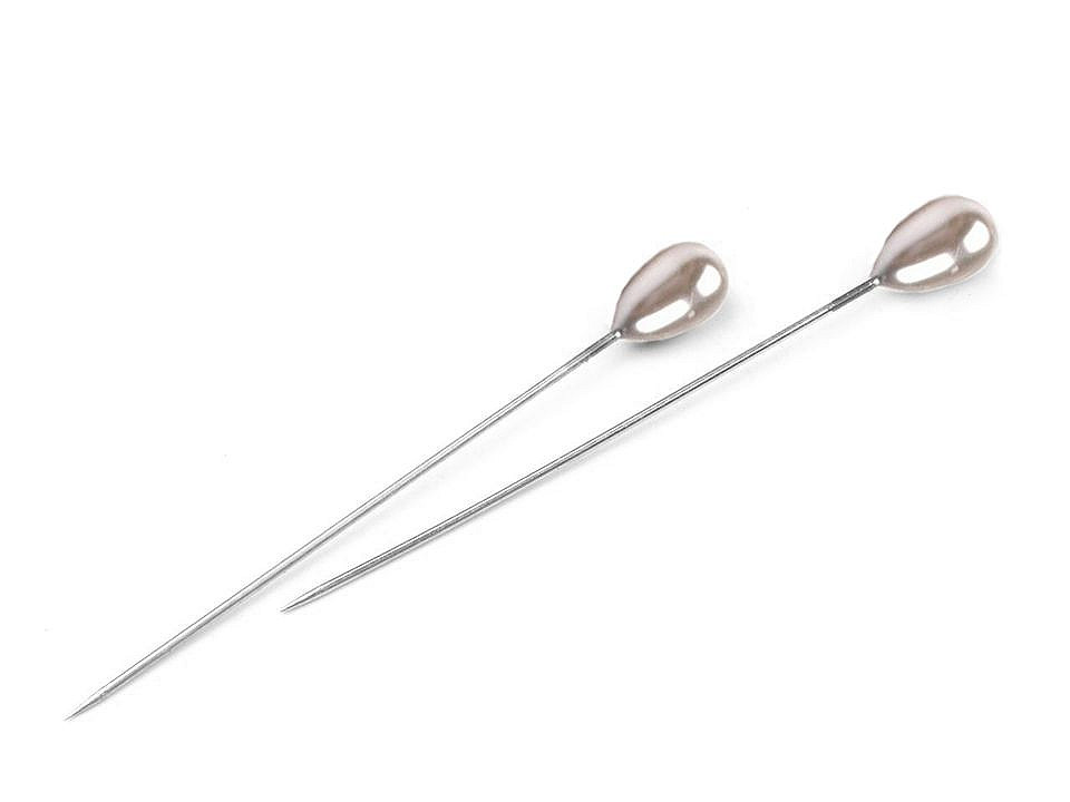 Ace cu gămălie, model perlă, lungime 55 mm - Mix culori (10 Cutii)