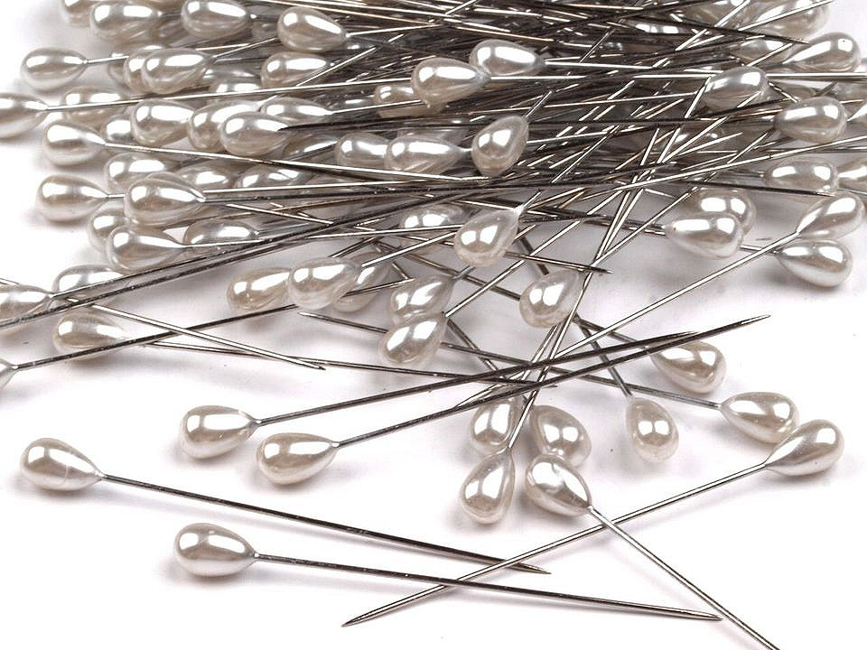 Ace cu gămălie, model perlă, lungime 55 mm - Mix culori (10 Cutii)