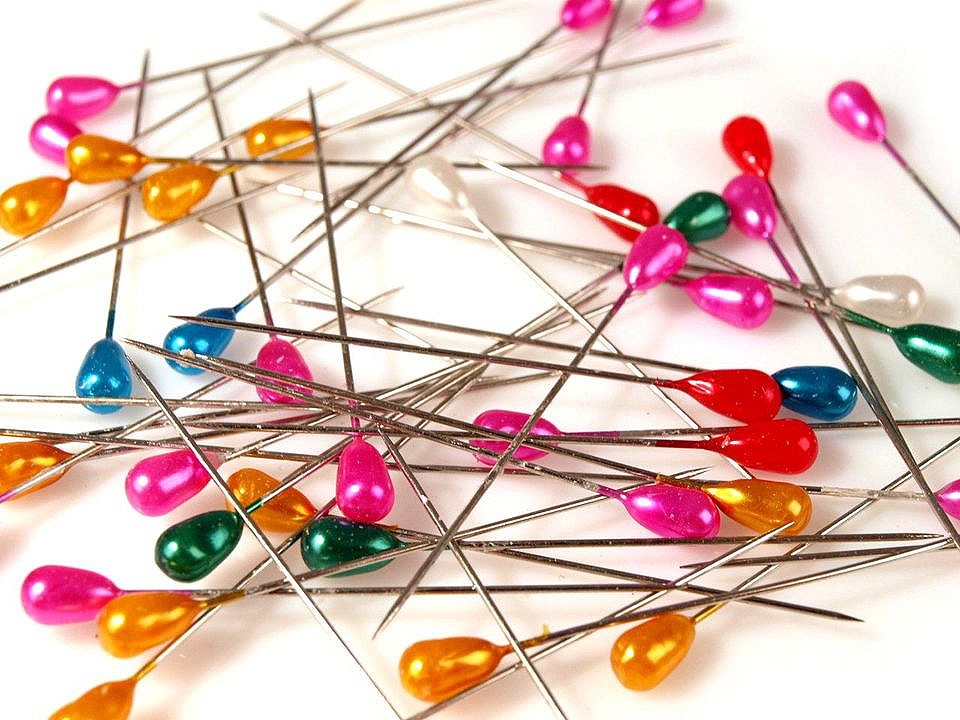 Ace cu gămălie, model perlă, lungime 55 mm - Mix culori (10 Cutii)