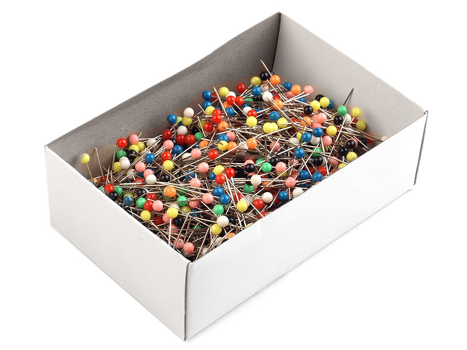 Bolduri cu cap din plastic, lungime 37 mm - Nichel (1 Cutie)