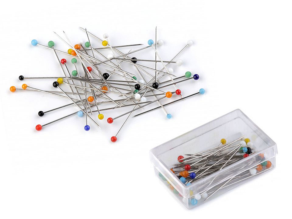 Bolduri cu cap din sticlă, lungime 30 mm - Nichel (1 Cutie)