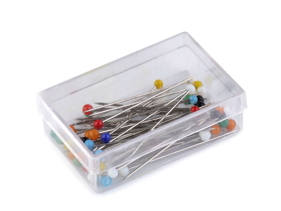 Bolduri cu cap din sticlă, lungime 30 mm - Nichel (1 Cutie)