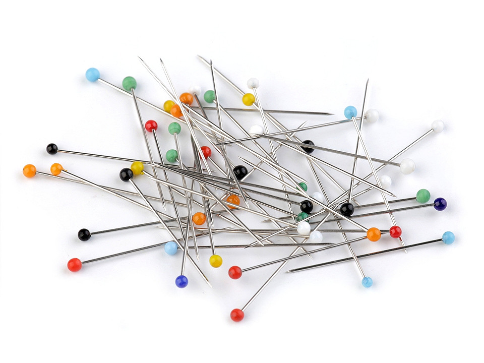 Bolduri cu cap din sticlă, lungime 30 mm - Nichel (1 Cutie)