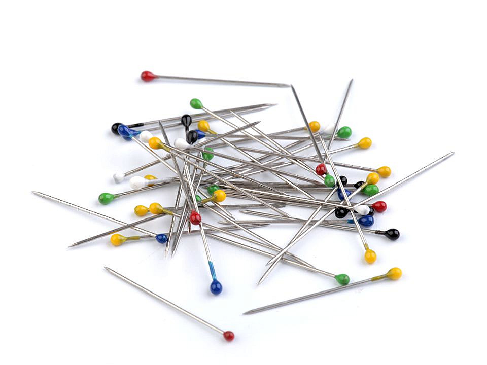 Bolduri cu cap din plastic, lungime 27 mm - Mix culori (20 Cutii)