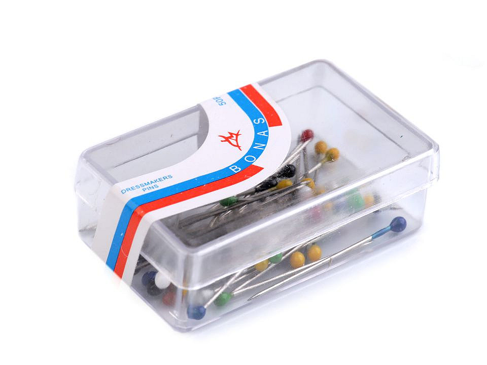 Bolduri cu cap din plastic, lungime 27 mm - Mix culori (20 Cutii)