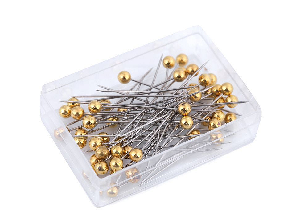 Bolduri cu cap din plastic, lungime 38 mm - Auriu (1 Cutie)
