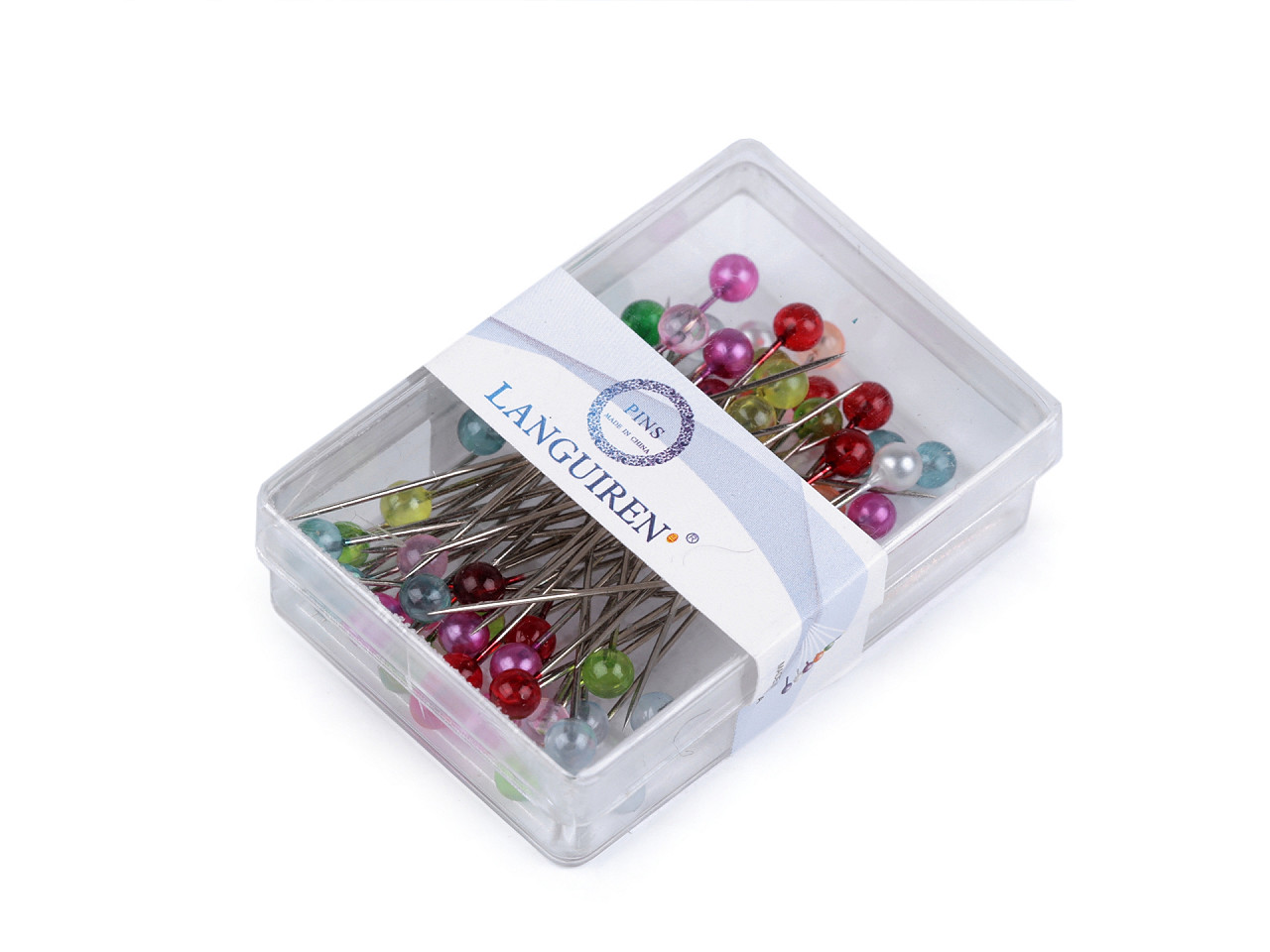 Bolduri decorative cu cap transparent, lungime 40 mm - Mix (1 Cutie)