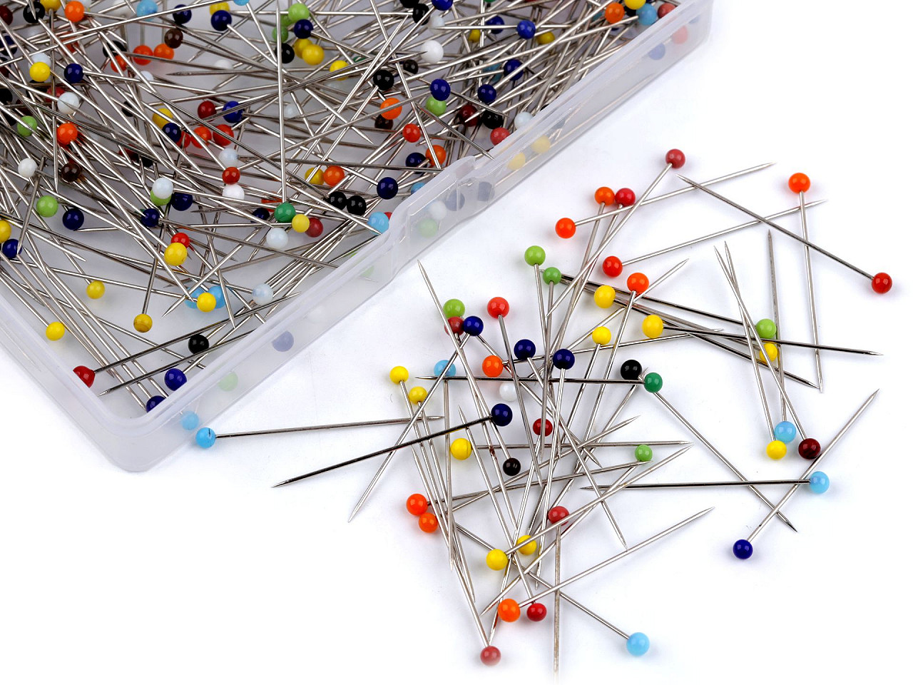 Bolduri cu cap de sticlă, lungime 30 mm - Mix (1 Cutie)