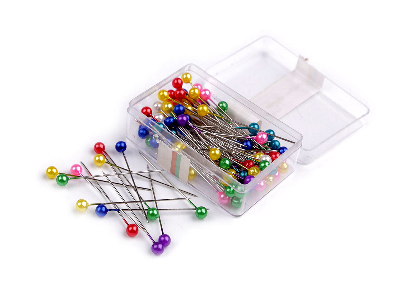 Bolduri cu cap perlat lungime 40 mm - Alb (1 Cutie)