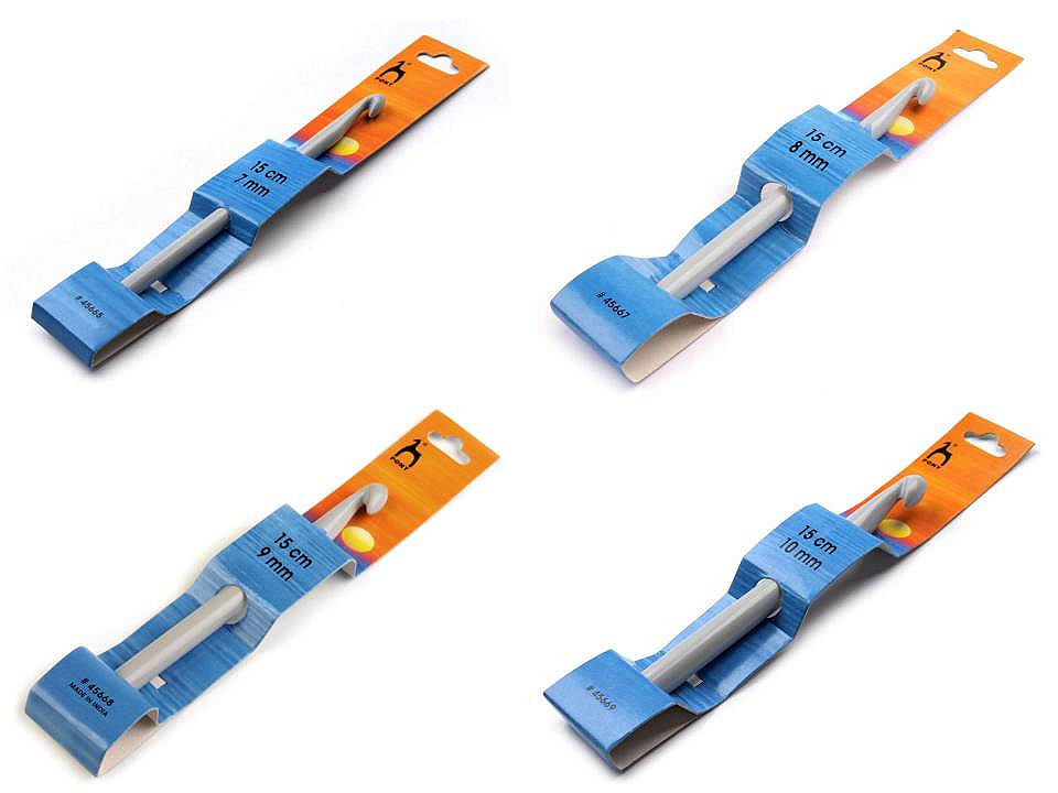 Croșetă pony, mărimea 6; 7: 8: 9:10; - Argintiu (5 Bucăți)