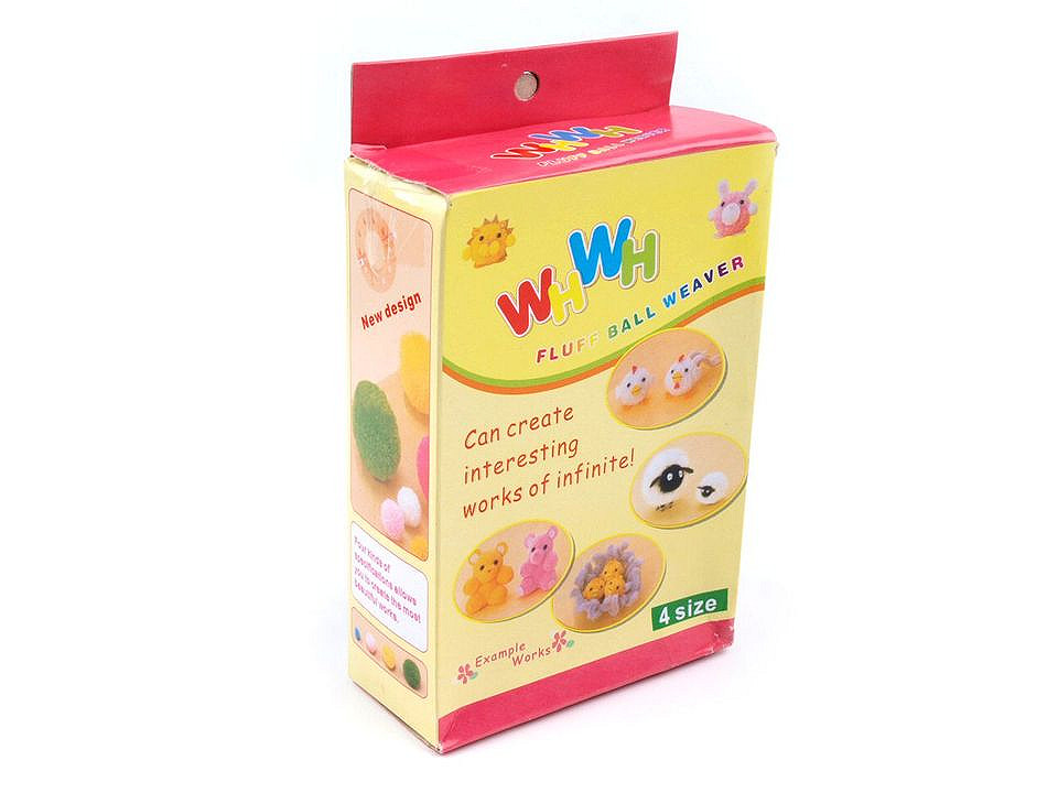 Set confecţionat pompoane, 4 dimeniuni - Conform imaginii (1 Cutie)