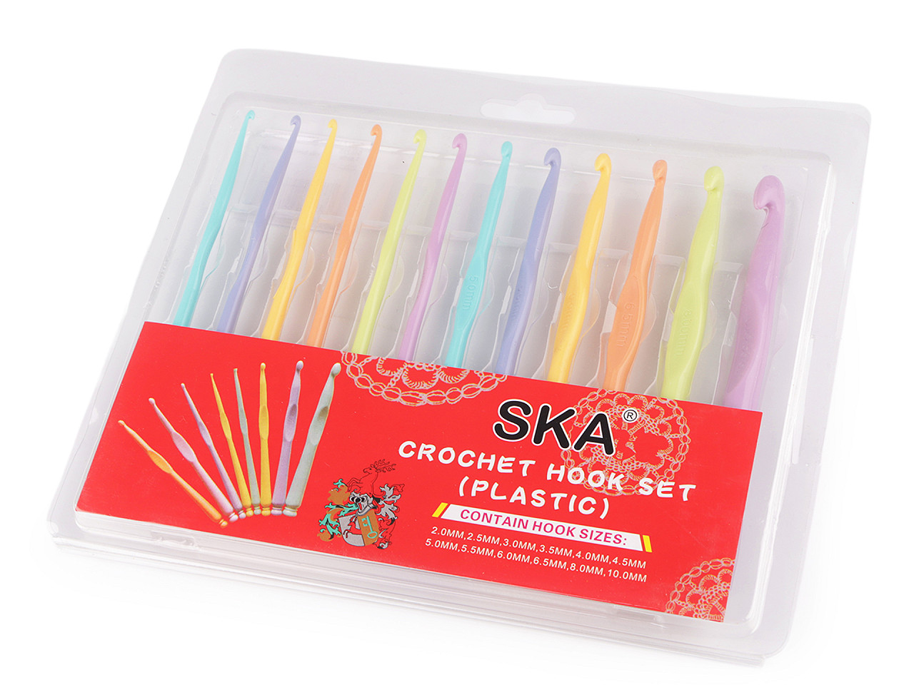 Set 12 croșete plastic - Mix de culori și mărimi (1 Set)