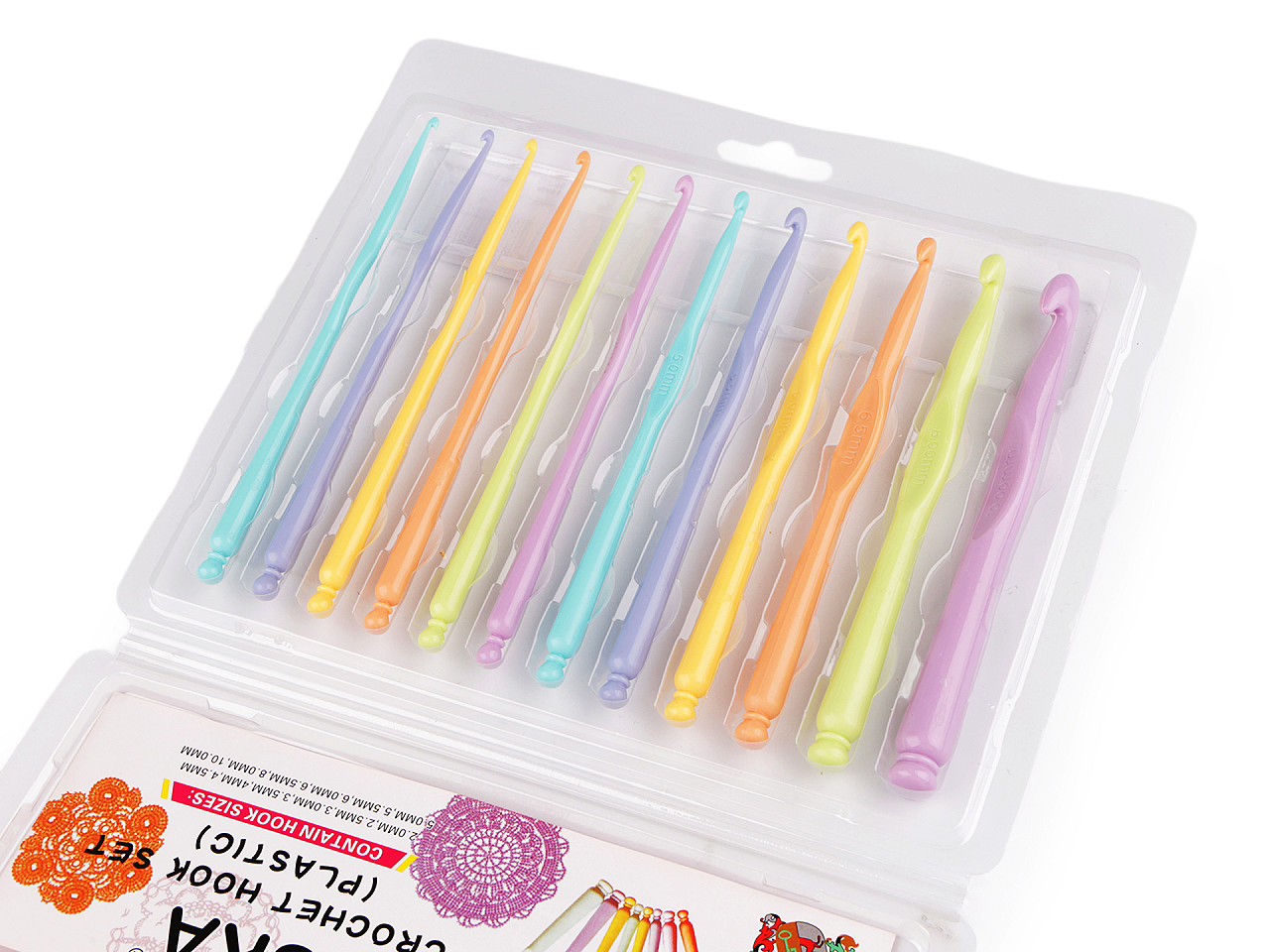 Set 12 croșete plastic - Mix de culori și mărimi (1 Set)
