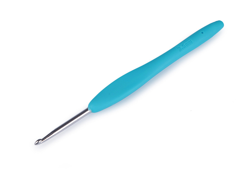 Croșete cu mâner din cauciuc siliconat, mărimea  3; 3,5; 4; 5; 5,5 - Culoare aleatorie (5 Bucăți)