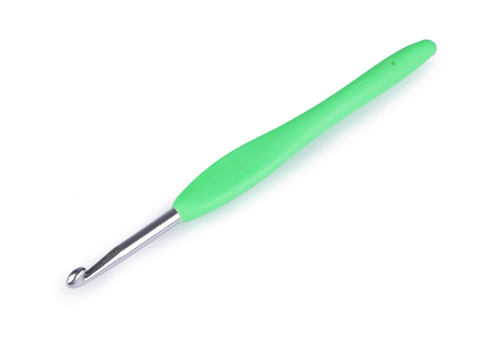 Croșete cu mâner din cauciuc siliconat, mărimea  3; 3,5; 4; 5; 5,5 - Culoare aleatorie (5 Bucăți)