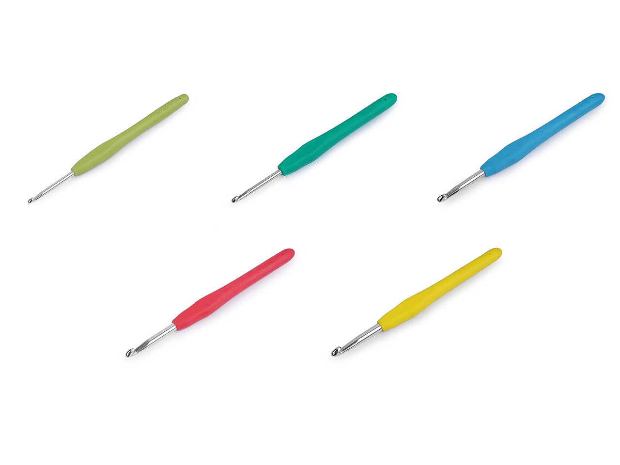 Croșetă cu mâner din cauciuc siliconat,  2-6 - Conform imaginii (1 Bucată)