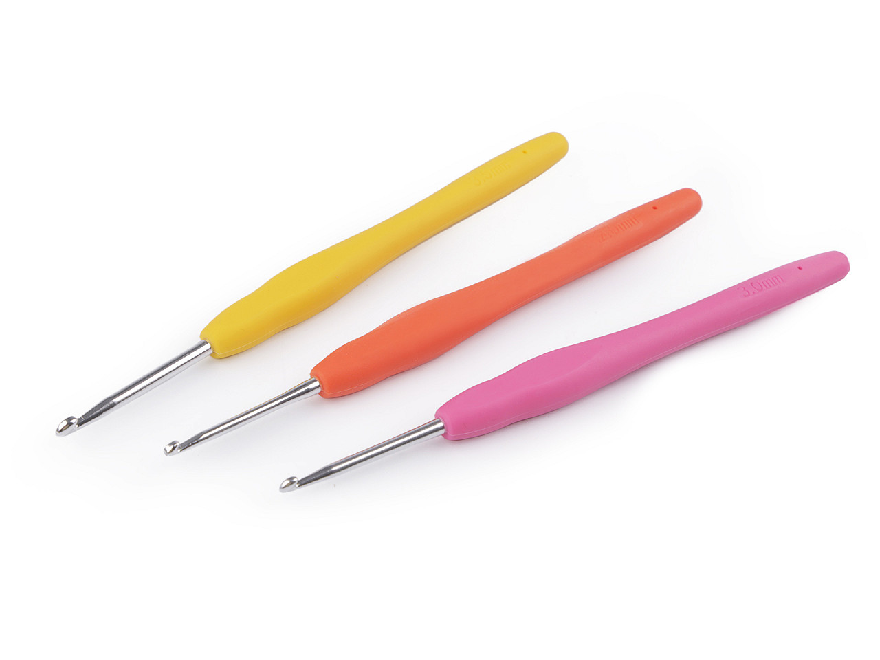 Croșetă cu mâner din silicon dimensiunea 2; 2,5; 3; 3,5; 4; 5 - Violet (6 Bucăți)