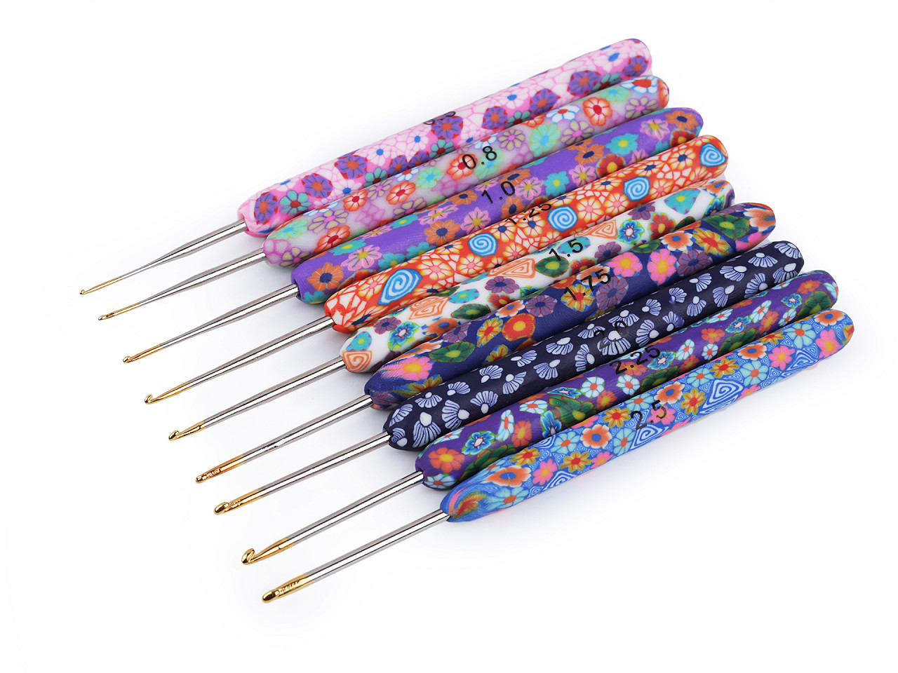 Croșetă cu mâner din silicon, vârf auriu - Albastru închis (1 Bucată)