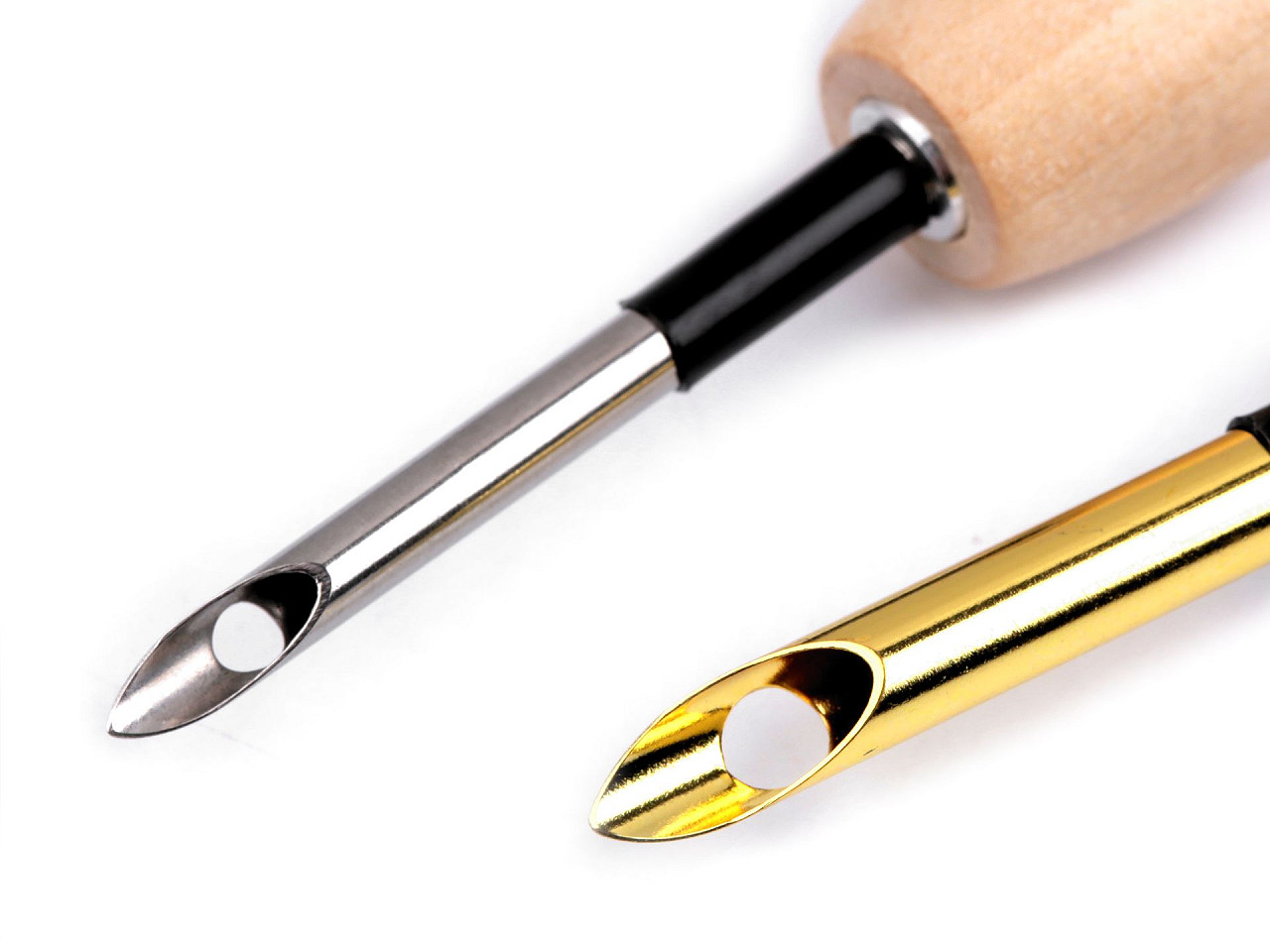 Ac de brodat gol cu maner din lemn ø3,5 mm, ø5 mm - Natural deschis (1 Bucată)