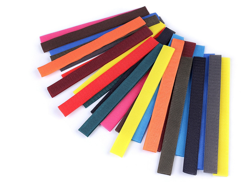 Bandă arici, complet (puf + scai), 2 cm - Mix alb-negru (25 Perechi)