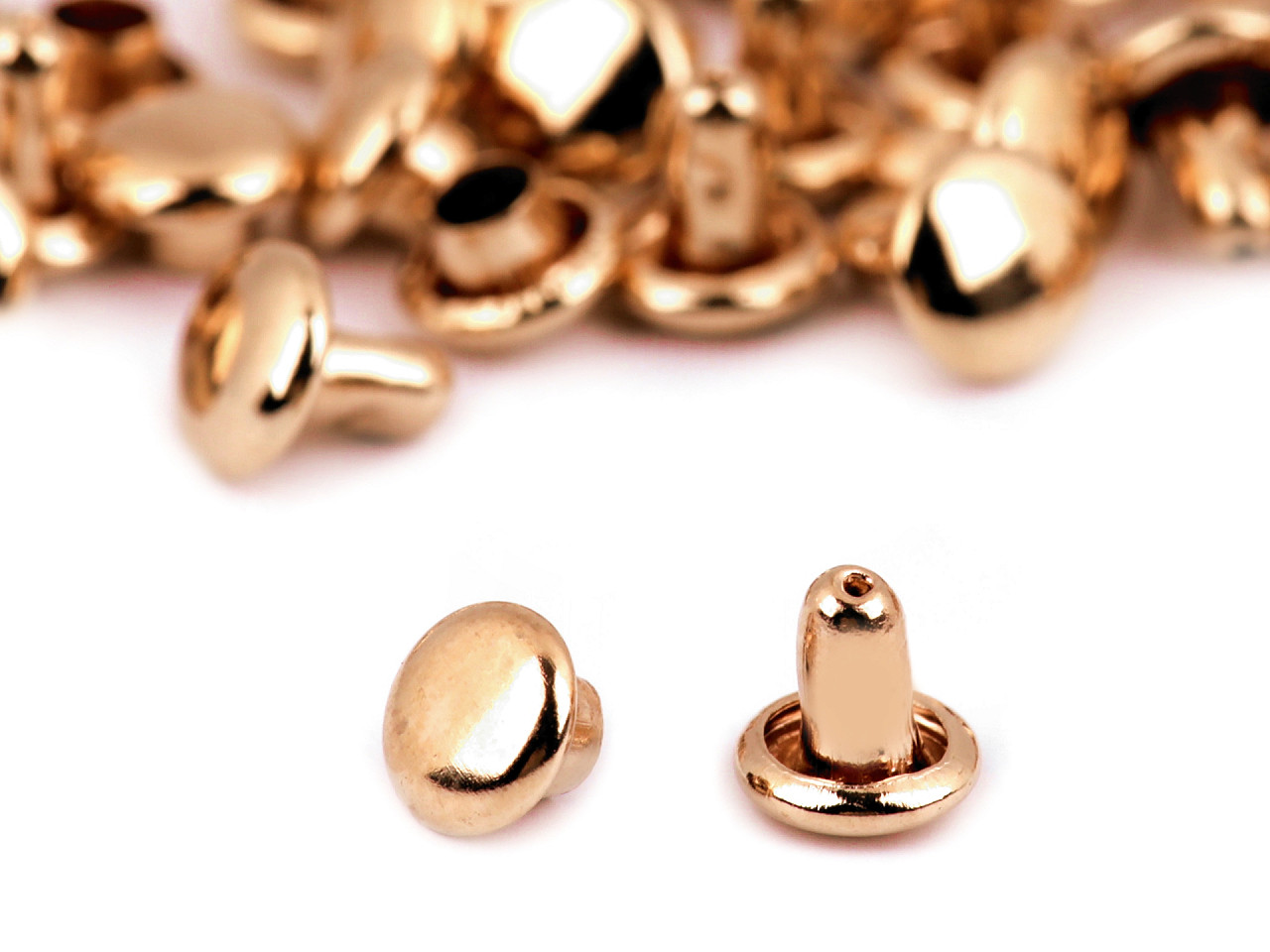 Capse cap rotund (nituri), ø5 mm - Alamă antică (100 Perechi)