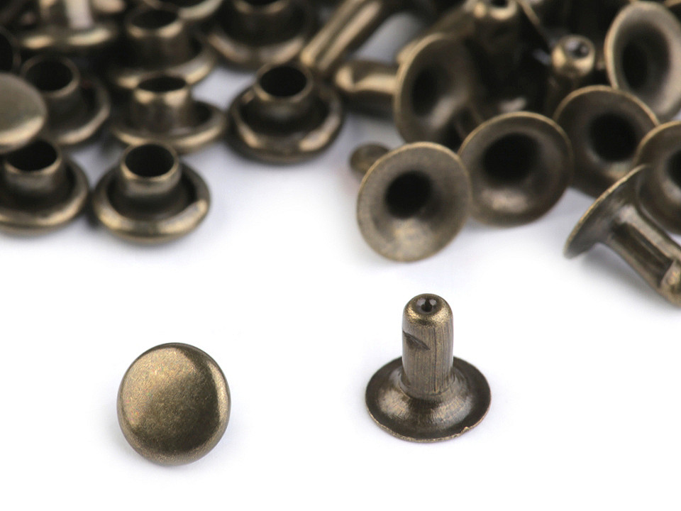 Capse cap rotund (nituri), ø5 mm - Alamă antică (100 Perechi)