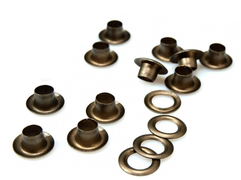 Ocheți metalici inoxidabili, ø5,5 mm - Lac negru (1000 Perechi) Ocheți metalici inoxidabili, ø5,5 mm - Lac negru (1000 Perechi)