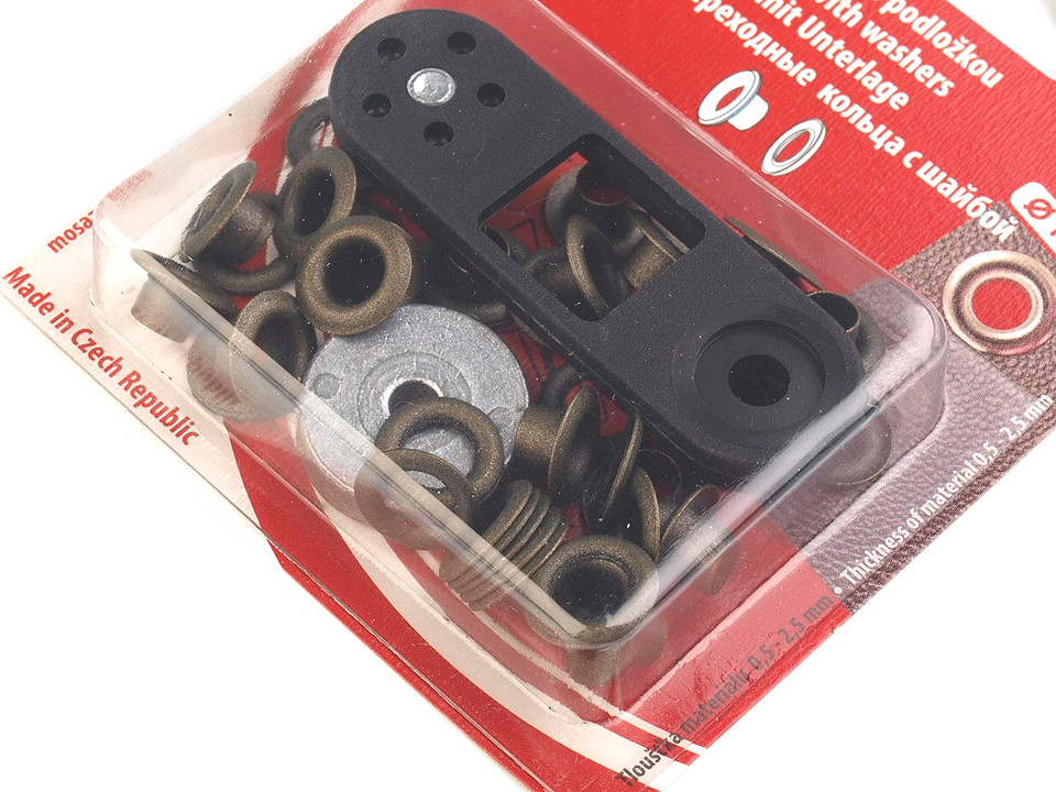 Ocheți metalici inoxidabili cu dispozitiv de atașare, ø5,5 mm - Nichel (1 Blister)