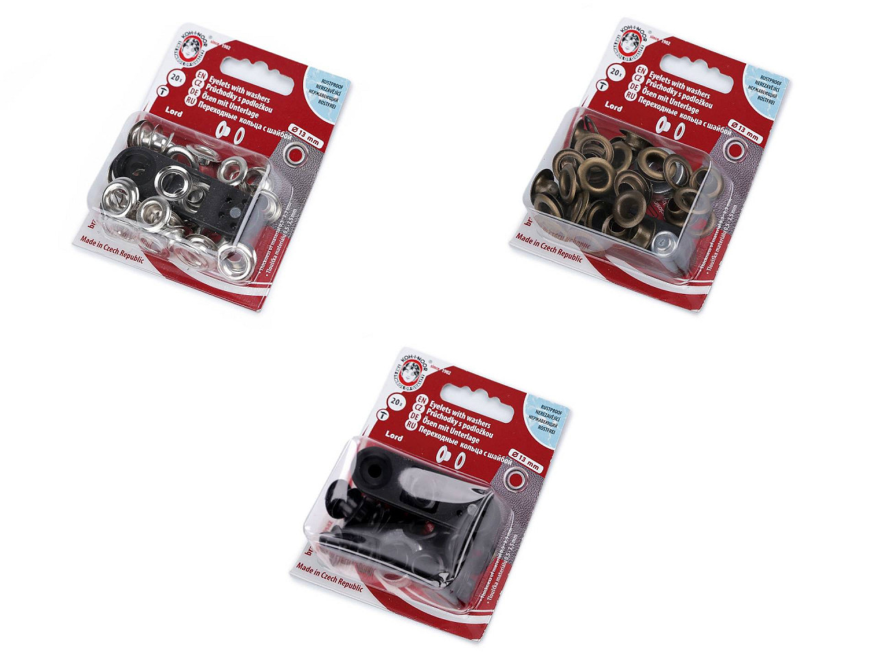 Ocheți metalici inoxidabili cu dispozitiv de atașare, ø7 mm - Alamă antică (10 Blistere)