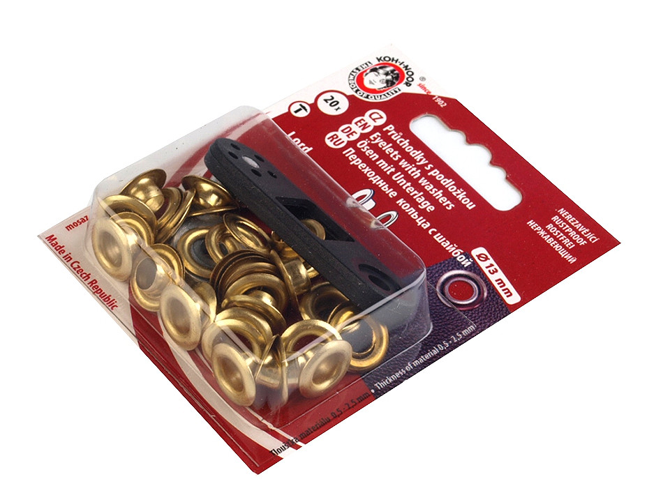 Ocheți metalici inoxidabili cu dispozitiv de atașare, ø7 mm - Alamă antică (10 Blistere)