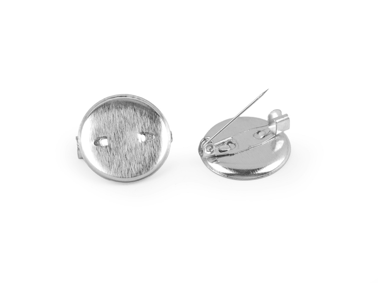 Bază broșă cu platou, ø19 mm - Platinum (25 Bucăți)
