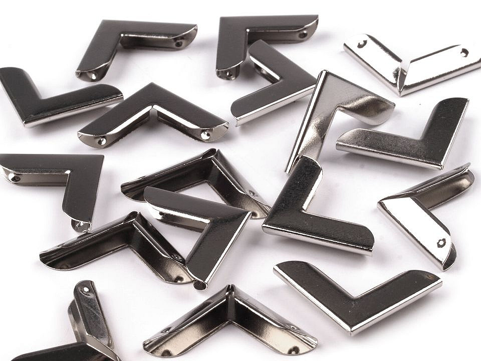 Colțuri metalice, 19x19 mm - Nichel (100 Bucăți)