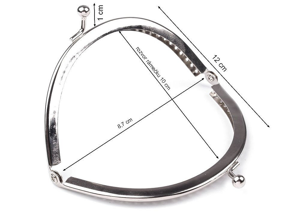 Ramă poșetă, 10,3x12 cm - Nichel (10 Bucăți)