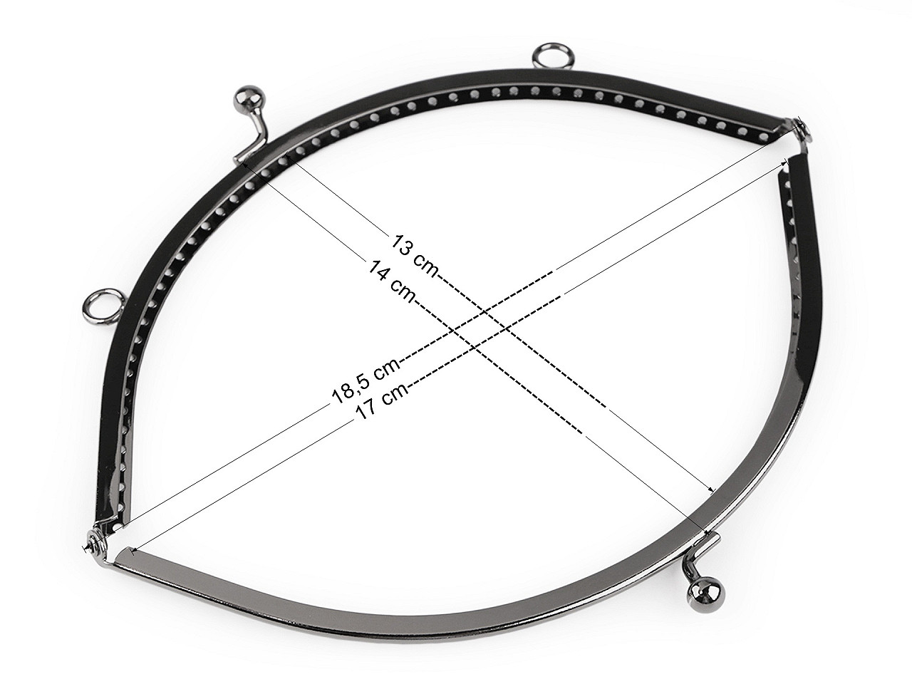 Ramă poșetă, 18,5x14 cm - Nichel (1 Bucată)