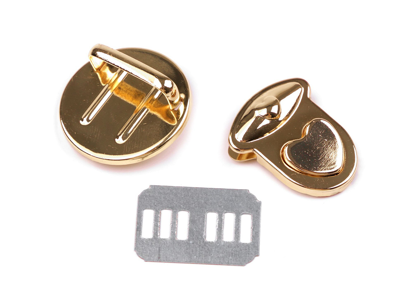 Închizătoare geantă / poșetă, model inimioară, 30x32 mm - Auriu clasic (10 Seturi) Închizătoare geantă / poșetă, model inimioară, 30x32 mm - Auriu clasic (10 Seturi)