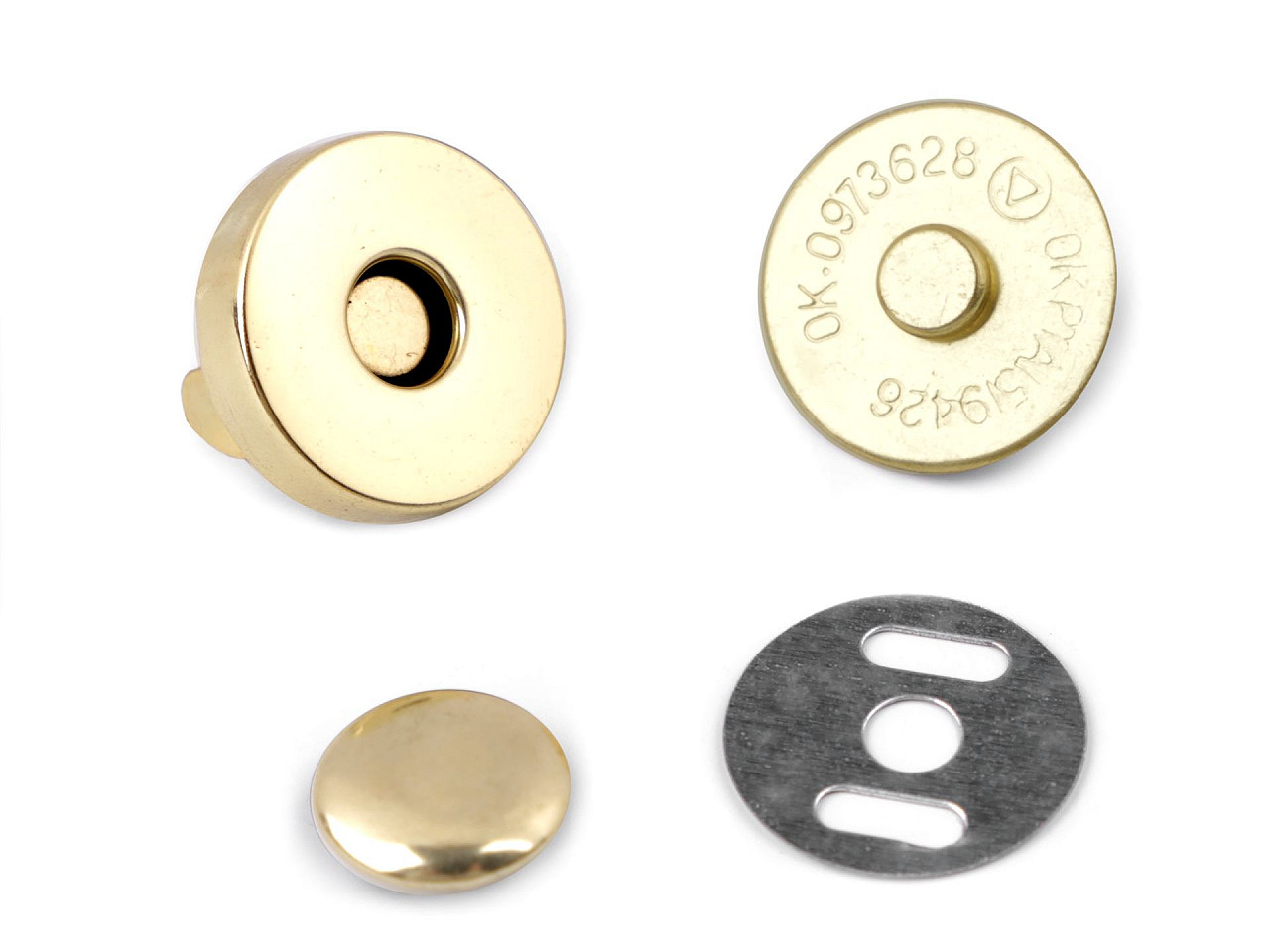 Închizatori / capse magnetice cu nit, ø18 mm - Nichel (5 Seturi)