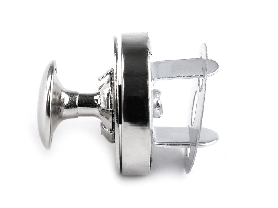 Închizatori / capse magnetice cu nit, ø18 mm - Nichel (5 Seturi)