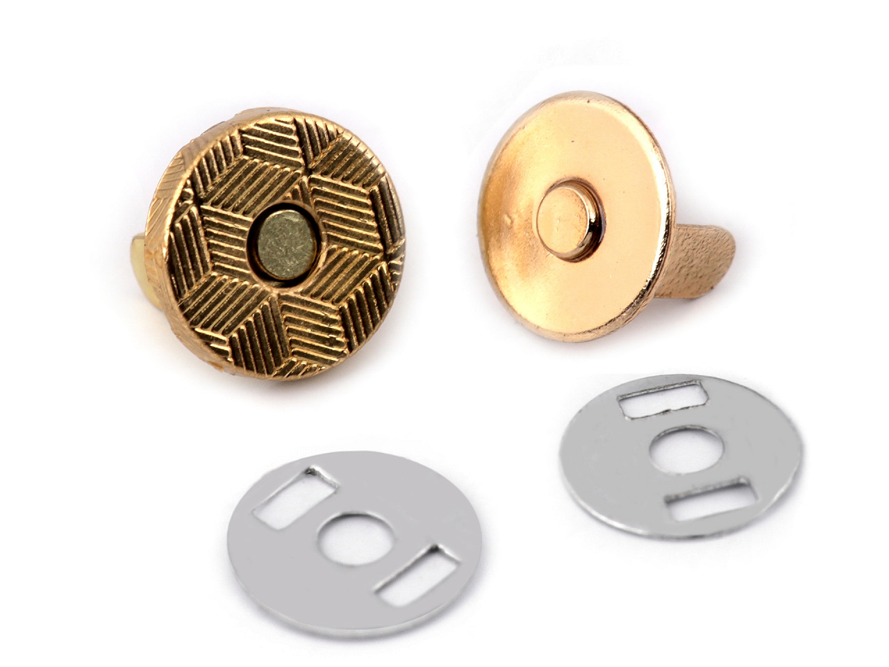 Închizatori / capse magnetice, ø10 mm - Auriu clasic (5 Seturi)