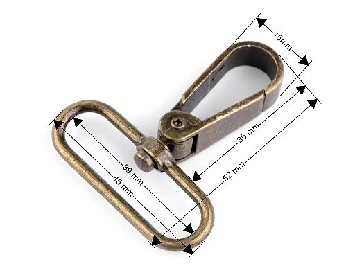 Carabină rotativă, 39 mm - Nichel negru (10 Bucăți)